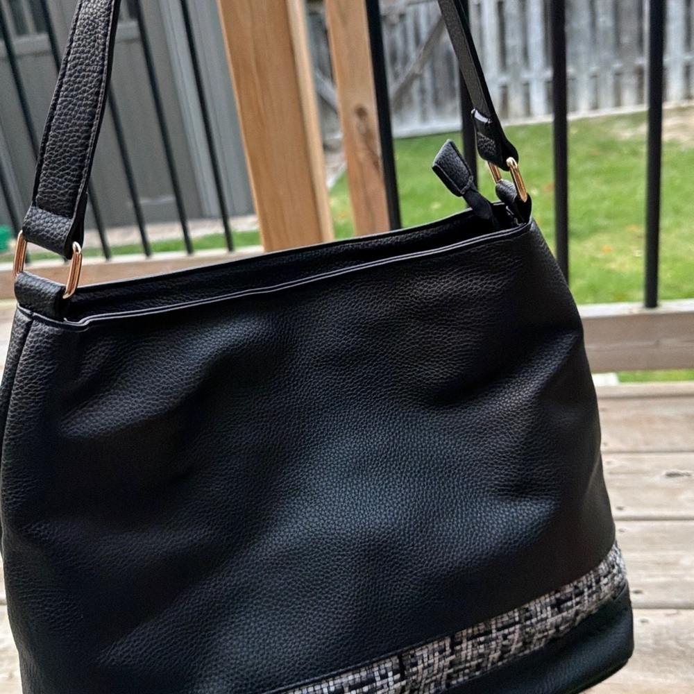 Blush Black and Gray Shoulder Bag